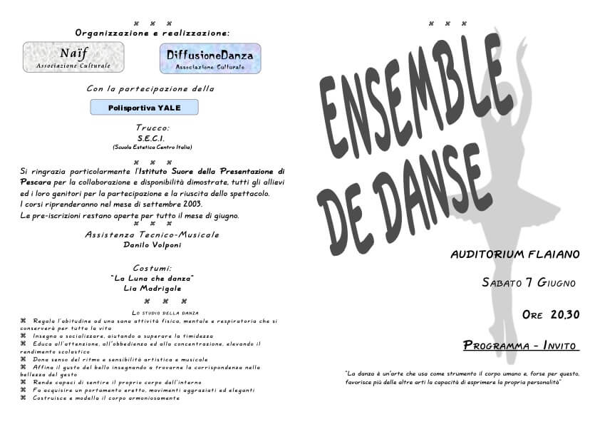 ENSEMBLE DE DANSE 2003